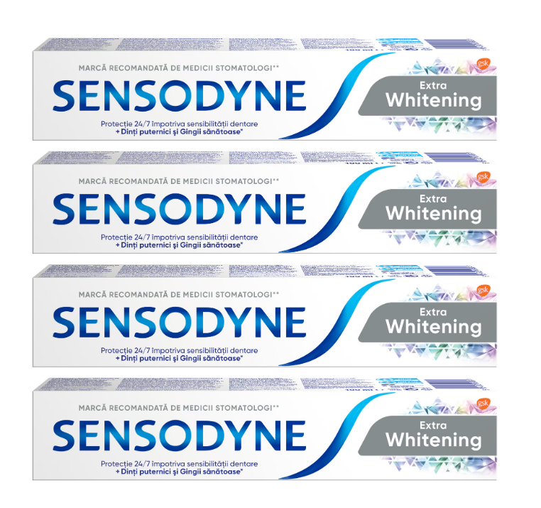 Pachet promo 4 x Pasta de dinti Sensodyne Extra Whitening, 4  X 100 ml